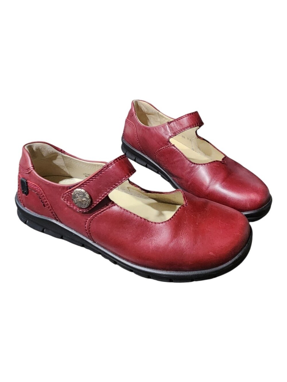 NEW Waldlaufer Hiko Leather Red Oblique Mary Jane Size 9